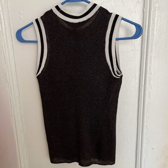 Rag & Bone Priya Tank Black Metallic Sheer - Picture 7 of 7